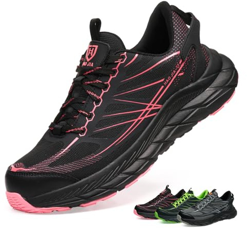 RUGNOR Chaussures de Sécurité Hommes Femmes Légère Basket de Securite Confortable Antidérapante Respirante Chaussure de Travail Rose EU 37