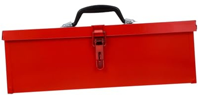 SAFIGLE Boîte à Outils Tôle Rouge Portable Mallette Métallique Résistante et Étanche Rangement pour Outils Ménagers Poignée Confortable Protection Antichoc