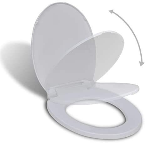 vidaXL Tapa de Inodoro Váter Asiento de Cierre Suave Blanca Ovalada Retrete WC