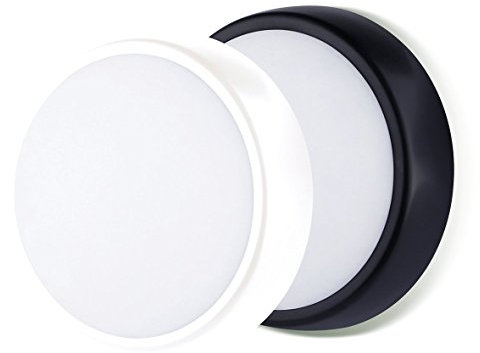 Luceco Eco Mini Éclairage de Cloison LED Extérieur, Éclairage Extérieur Décoratif, Rond, Noir/Blanc, IP54, 5.5W, 450lm, 4000K, EBE5R40