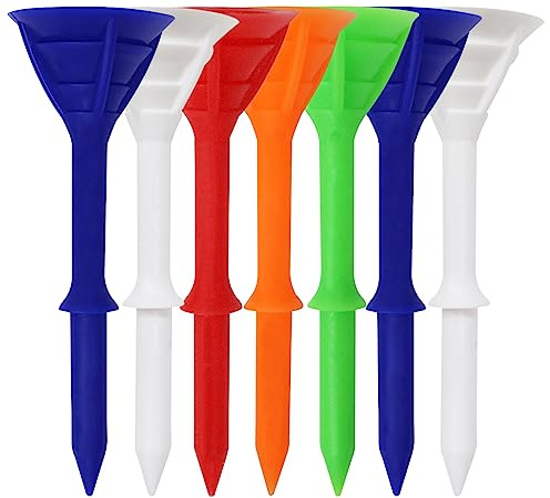 Tees Golf Plastique Coupe 3 1/4 Pouce 83mm Long Incassable Valeur 50 Pcs, ÉTape Down Tee Durable Outil Accessoire Pour Hommes Femmes Enfant Couleur Bleu Blanc Mixte (50 Pcs--3-1/4 83mm, mixte Couleur)