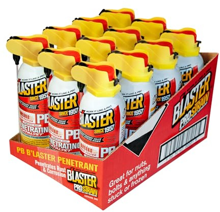 PB Blaster Penetrating Oil Spray, 11 oz Aerosol Cans (12-Pack) – Rust Remover & Bolt Loosener for Stuck Nuts, Bolts & Rusted Parts – Penetrating Catalyst for Automotive & Mechanical Use
