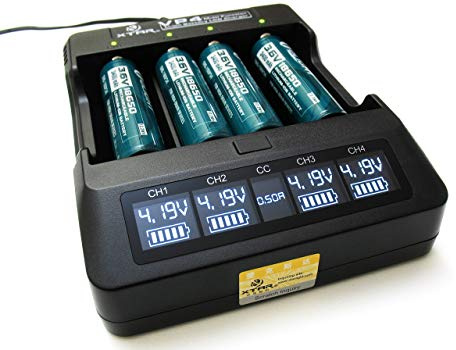 Xtar VP4 Ladegerät für Li-Ion-Akkus inkl. KFZ-Adapter