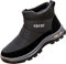 GILKUO Botas Nieve Hombre Invierno Impermeable Zapatillas sin Cordones Cremallera Zapatos Botines Térmicas Calientes Forradas Negro Talla 42