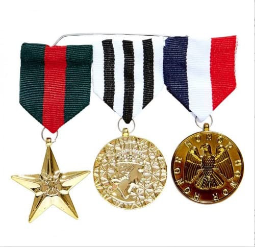 3 Ehrenmedaillen Gold Orden Auszeichnung Auszeichnung Abzeichen Militär Offizier
