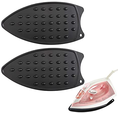 ZTEOFO 2 Pcs Silicone Iron Rest Pad, Silicone Iron Rest Pads, Silicone Iron Rest Pads Multipurpose Iron Hot Resistant Mat for Flat Irons, Ironing Board-Black