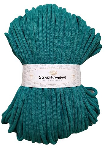 Cordoncino di Cotone 9 mm, 50 m - Filato Intrecciato Con Nucleo per Macramè e Uncinetto - Diversi Colori