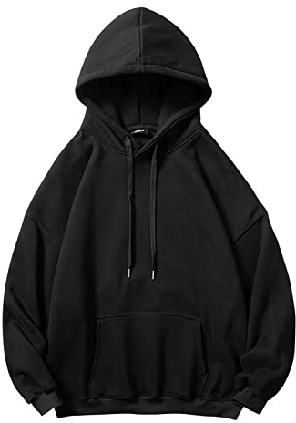 Felpa con cappuccio da uomo, tinta unita, traspirante, stile casual, con cappuccio, 90er E-Girl, a maniche lunghe, pullover oversize, sweatshirt, baggy, Y2, cappuccio, vintage, giacca da escursionismo