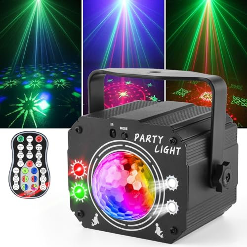 Nigecue Luce da 3 in 1 con telecomando, controllo musicale, stroboscopio, controllo vocale, cavo USB 2 m, per Halloween, Natale, club
