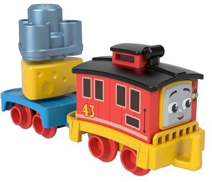 Thomas & Friends Thomas & Seine Freunde Spielzeug für Kleinkinder My First Bremswaggon Bruno Lokomotive zum Schieben mit Stapelfracht für Vorschulkinder ab 18 Monaten, HXP56, HXP56