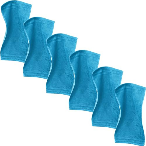 Erwin Müller Gästetuch Heidelberg 6er- Pack, 100% Baumwolle türkis Größe 30x50 cm - weiche Qualität, saugstark und strapazierfähig - praktisch durch Schlaufe