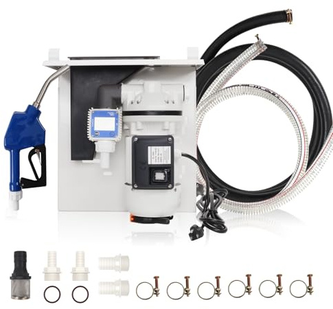 DEF Pump Kit - 110V Diesel Exhaust Fluid Pump with Totes, Drums, Wall Mounts, Coupler, Flow Meter, SS Auto Nozzle, 20' Hose