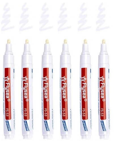6 Pack Tiles Joint Repair Pens Tile Grout Line Marker Repair Pens Waterproof Water Based Ink for Kitchen Bedroom Wall Floor Tile Gaps (White)