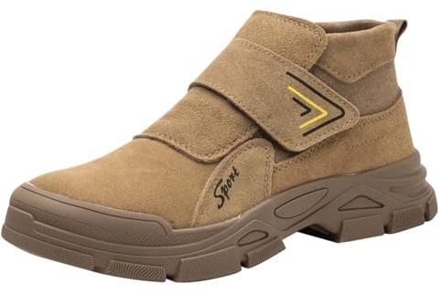 generisch Scarpe antinfortunistiche da uomo per saldatore, leggere, con doppia protezione, anti-scottatura, saldatore, resistente agli urti e ai punti, antiscivolo, con punta in acciaio 38, cachi, 43