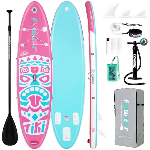 FunWater 10'6×33×6 Inflatable Stand Up Paddle Board with Premium SUP Paddleboard Accessories, Wide Stable Anti-Slip EVA Deck,Paddle Boards for Adults & Youth of All Skill Levels