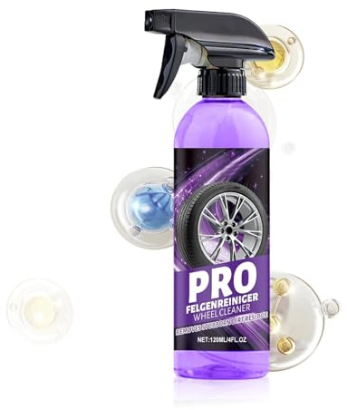 Detergente per cerchioni, 120 ml, potente rivestimento in schiuma, detergente per cerchioni in alluminio, per la pulizia dei dettagli di interni del veicolo, motore e mozzo