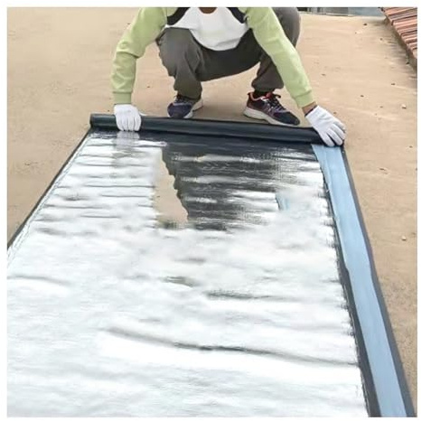 Negro Rollo Adhesivo de Tela Asfáltica,sellador de juntas y grietas de primera calidad for estacionamientos,Impermeable Sellador Adhesivo,Fácil aplicación(THK1.2mm/W1*L9m)