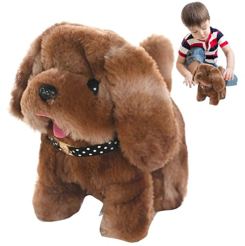 Cane giocattolo elettronico, cane robot di peluche - Cane elettronico da passeggio,Giocattolo robot farcito interattivo, giocattolo da passeggio animato realistico adorabile per le vacanze di complean