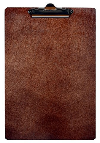 Bütic Holz Klemmbrett Standardform Clipboard A4 aus 3 mm Birkensperrholz und mit widerstandsfähigem Klarlack versiegelt, Farbe:Nuss Dunkel