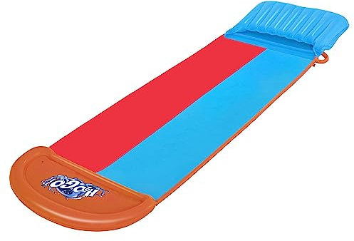 Bestway H2OGO Double Water Slide Age 3+, Tsunami Splash Ramp Double Slide, Inflatable Water Slide with Built in Sprinklers