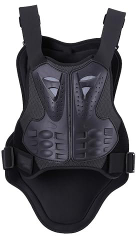 SJAPEX Armure de Moto Dorsale Armure Moto Cross Gilet Veste Protection pare Pierre Equipement Plastron Corps Enfants Adultes Homme VTT Sport Noir Protecteur Dorsal de Poitrine Black,S