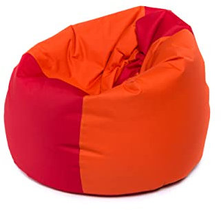 Ecopuf Fuzzy Sitzsack aus Polyester, zweifarbig, reißfest, mit Polystyrol-Perlen und Doppel-Reißverschluss, leicht zu reinigen, 80 x 110 cm