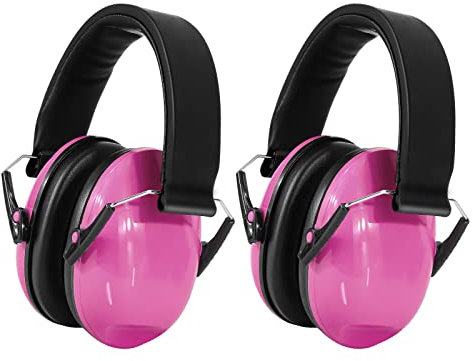 Beedove Casque Anti Bruit Enfant, 2 Pièces Casque Antibruit Pliable Réglable Confortable, Barbie rose, Protection Auditive, pour Feux d’Artifice, Concert, Milieu Bruyant ou Stressant