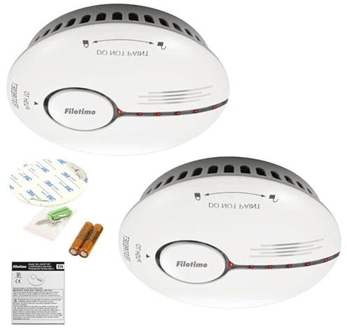Smoke Alarm, Fire Alarm Smoke Detector with LED Indicator& Test /Silence Button,Replaceable Battery,Conforms to EN14604 Standard,Sound and Flash Alarm 85dB for Home (Standalone 2 Pack)