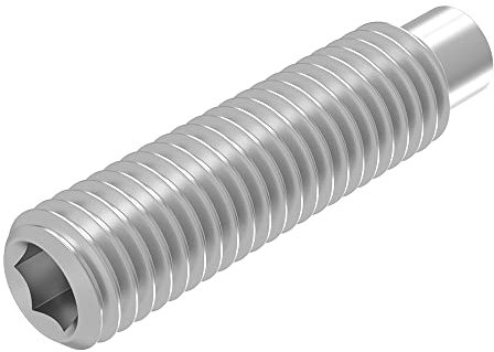 SECCARO Tornillo roscado con hexágono interior y espiga M6 x 25 mm, acero inoxidable V2A VA A2, DIN 915/ISO 4028, 20 unidades