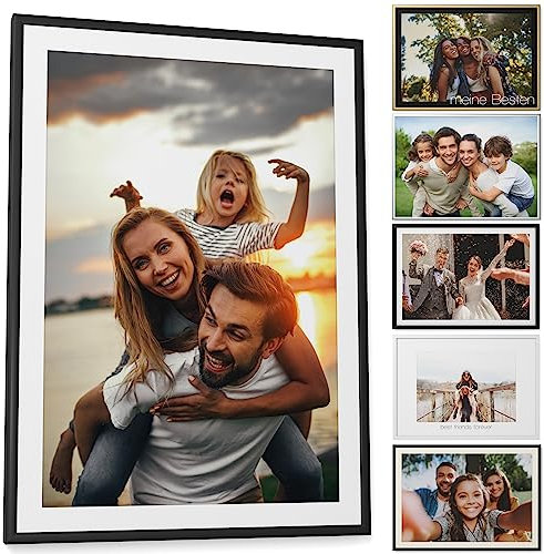 Papierschmiede® Dein Foto personalisiertes Geschenk - A2 im Bilderrahmen XXL, Fotodruck Bild zum Muttertag, Vatertag, Jahrestag, Hochzeitstag, Valentinstag, Poster zum Geburtstag oder Weihnachten