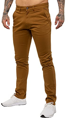 Pantalon Chino Jeans Stretch Coupe Ajustée Coton Homme avec Poches