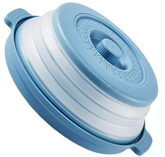 Ailan Cubierta magnética para Salpicaduras de microondas, sin Bpa, fácil de almacenar, PP, sin Bpa, con ventilación, para microondas, Plegable para Alimentos, Azul