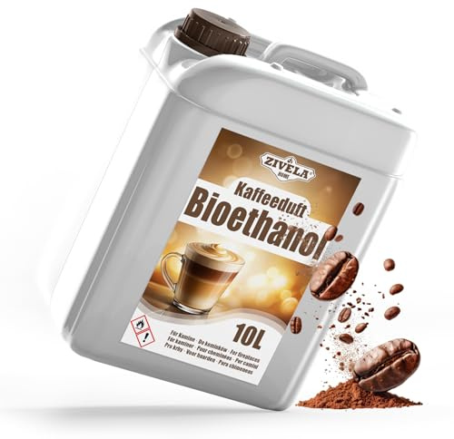 Bioetanol 96,6% 10 l | Ekologisk alkohol, kaffeduft | Bioetanol för öppen spis, bordskamin | Ren förbränning, utan rök