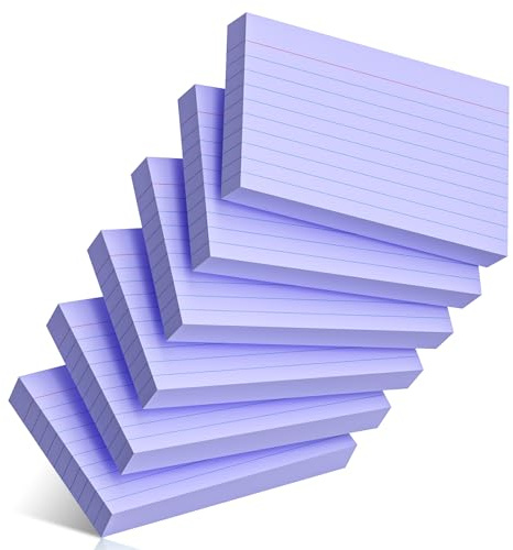 300 Count Index Cards Purple Ruled Durable Study, To-Do List & Note Cards for School, College, Office and Home Organization