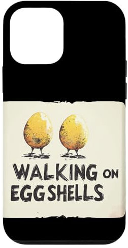 iPhone 12 mini Step Softly with this Walking on Eggshells Emblem Case