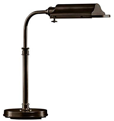 XANAYXWJ Vintage industriell skrivbordslampa, E27 rostfritt ål arbetslampa Ögonvårdande inomhusbelysning 40W Rustik bordslampa för läsning Arbete Kontorsrum, brons