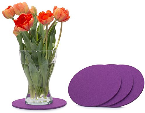 FILU Sottobicchiere Poggia Bicchieri in feltro rotondo, 25cm, confezione da 4 (colore e dimensioni selezionabili)