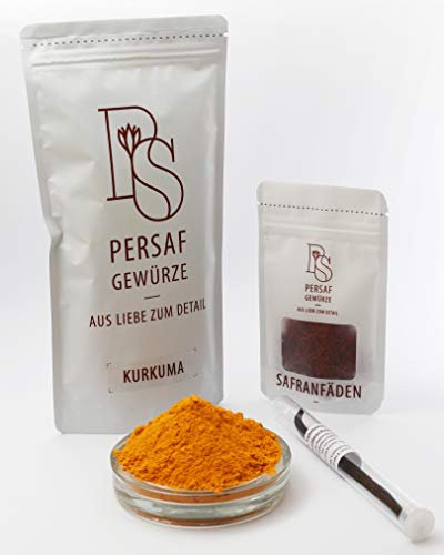 1 kg Bio Kurkumapulver aus Madagaskar von PerSaf I Gratis dazu: 1 Vanilleschote & 0,5g Safran I Besonders hoher Kurkumingehalt I DE-ÖKO-006 Kontrolliert biologischer Anbau & fairer Handel