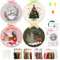 MAMUNU 4 Sets Christmas Embroidery Starter Kit with Pattern for Beginners, Embroidery Kits with Christmas Tree Elk Pattern,Cross Stitch Set with 4 Plastic Embroidery Hoops and Tools