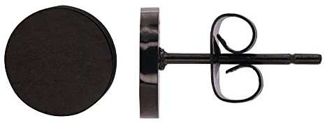 Heideman Lorelai Ohrstecker schwarz aus Edelstahl Ohrringe Kreis Stecker flach für Männer oder Frauen