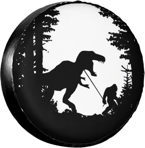 Dinosaur Bigfoot Rv Spare Tire Cover Wheel Tire Cover for Travel Trailers Protectors Weatherproof Dust-Proof for Camper Trailer Truck SUV Rv Universal 14 in