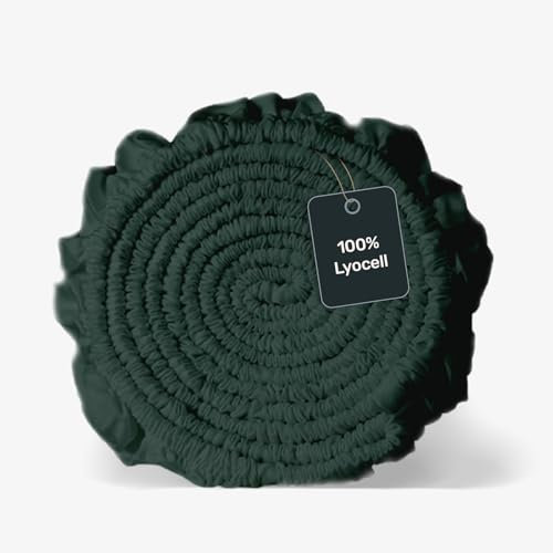 twenty:three Lyocell Spannbettlaken 90x200 Forest Green - 100% Tencel - Gewonnen aus Eukalyptus - Hochwertig - Nachhaltig - Atmungsaktiv - Luxus - Hypoallergen