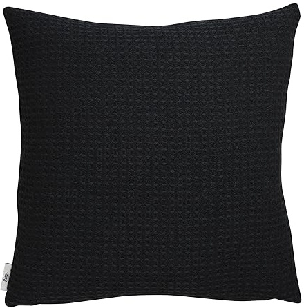 RØROS TWEED - Vega - Kissen aus norwegischer Lammwolle - Design von Anderssen & Voll - Kissenmaße: 50 x 50 cm (50 x 50 cm, 104353 - Black)