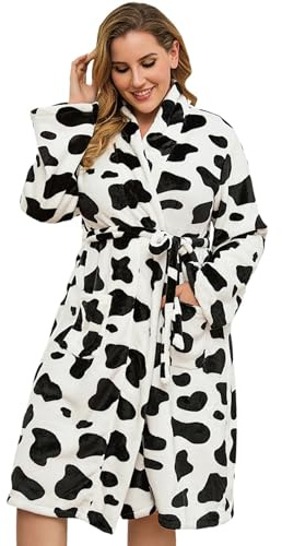Beokeuioe Bata de felpa con capucha para mujer de algodón, súper suave y cálida, de longitud larga, con capucha, 5XL, bata de sauna y baño para mujer, Blanco, 3XL