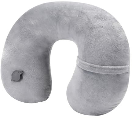 Diompirux Kristallsamt Reisekissen, Reisekissen mit waschbarem Bezug, 3 Sekunden zum Aufblasen, Faltbar und leicht zu tragen, kompaktes und leichtes Quick Pack, für Flugzeugstuhl, Auto, Büro