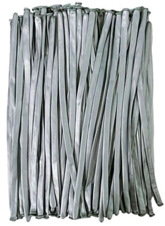 Lot de 100 ballons à modeler métalliques longs pour ballons animaux chromés torsadés - Ballons longs pour modelage classique - Ballons longs pour fête, Noël - Argenté