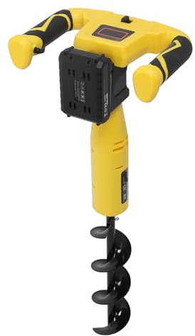 Asixxsix Tarière électrique, Batterie 2000 MAh, Rechargeable par USB, Outil de Creusement de Trous de Poteaux, 320 TR/Min, Haute Vitesse, Robuste, avec Protection Contre Les Surcharges