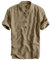 Camisa de lino para hombre, manga corta, camisa Henley, camisa de verano, camisa informal de verano, camisas informales, ligeras, cómodas, transpirables, de algodón, para vacaciones, playa, corte