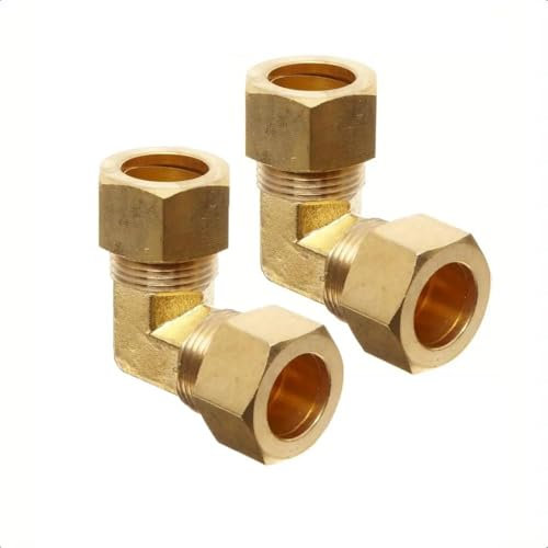 2PCS Compression Elbow Connectors - Strong and Durable Plumbing Fittings for Copper Pipe, Ideal for Plumbing, HVAC, and Water Supply