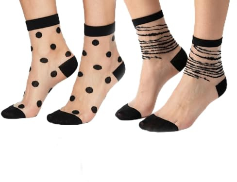 Nogeqi 5 par genomskinliga strumpor, damer nylonstrumpor fina fina strumpor damer ultratunna tyllstrumpor sheer strumpor kvinnor andas för flickor